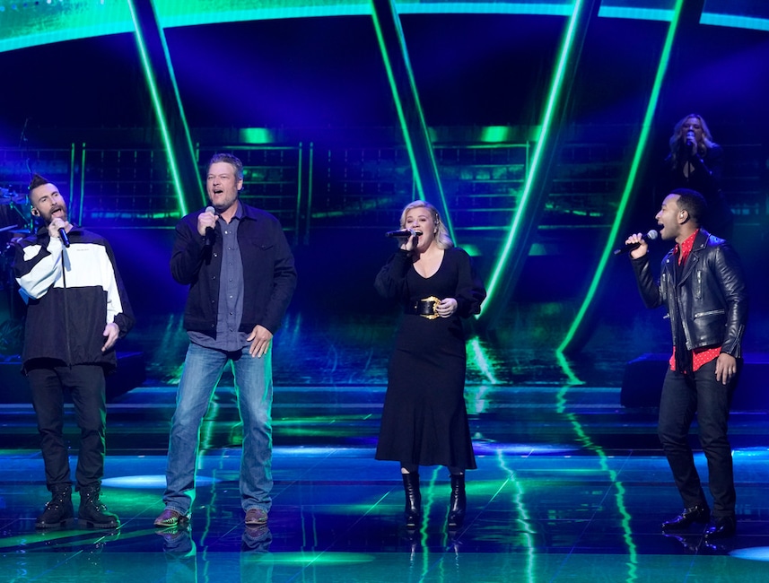 Adam Levine, Blake Shelton, Kelly Clarkson, John Legend, 2019 NBCUniversal Upfront